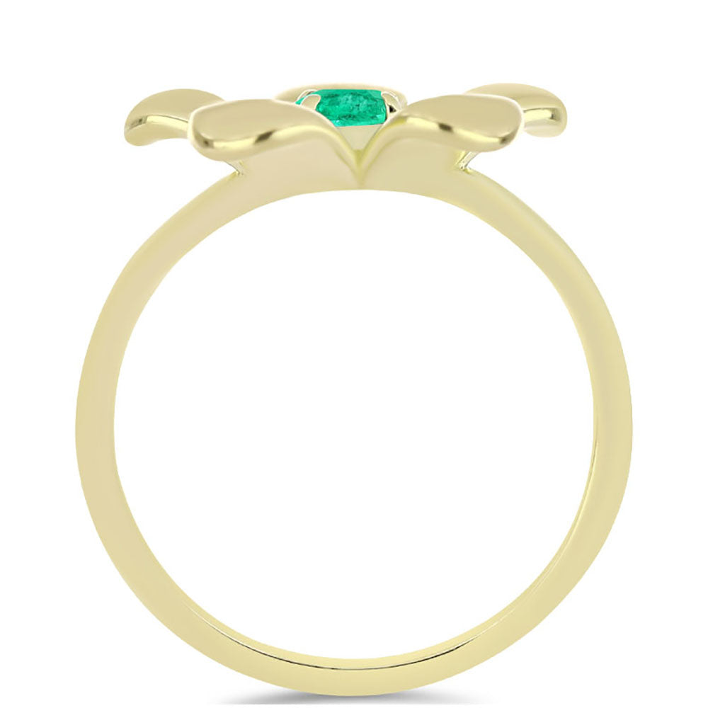 Pozlacený Stříbrný Prsten s Kolumbijským Smaragdem