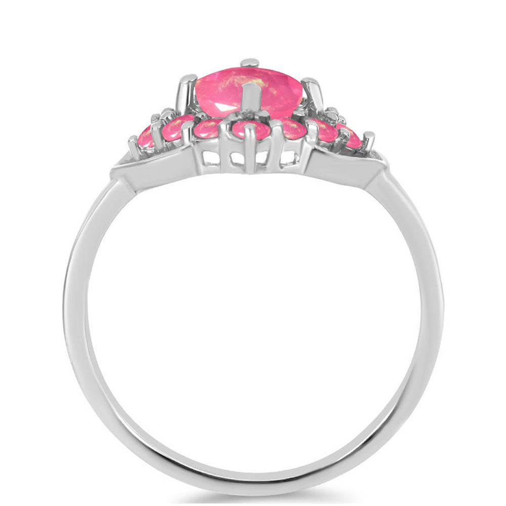 Stříbrný Prsten s Růžovým Opálem z Lega Dembi 2 
