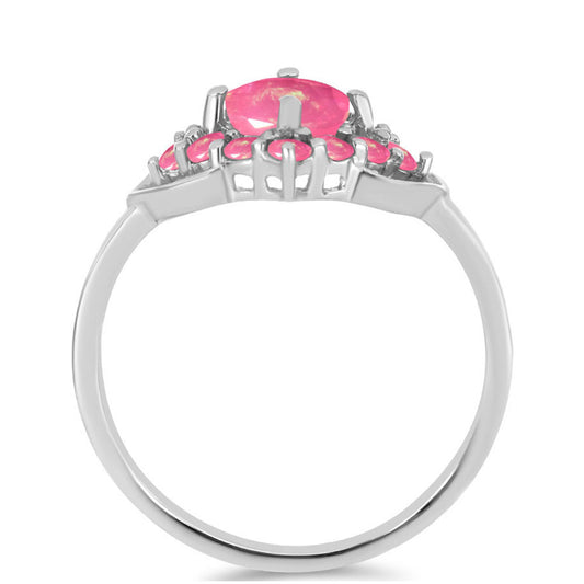 Stříbrný Prsten s Růžovým Opálem z Lega Dembi