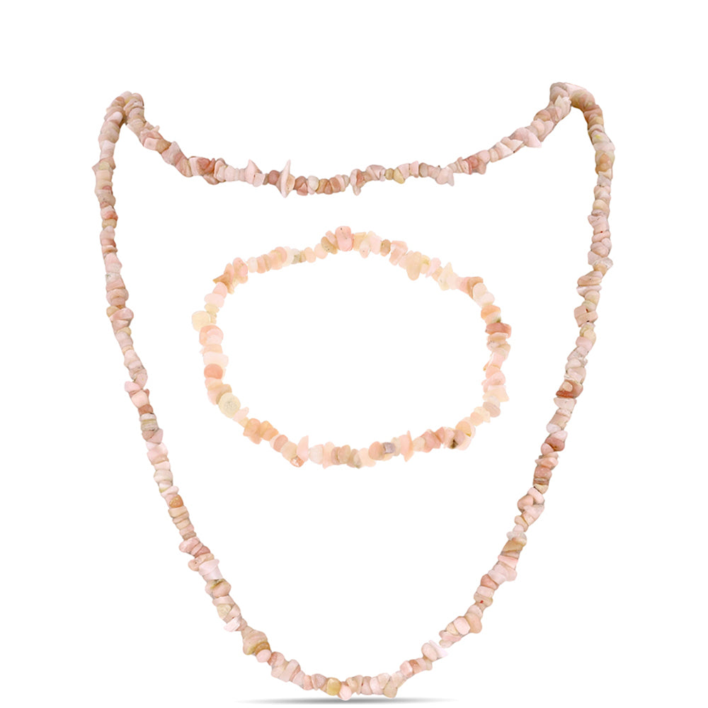 Nugetová Sada s Růžovým Opálem z Lega Dembi ( Náhrdelník+Náramek ) 1 