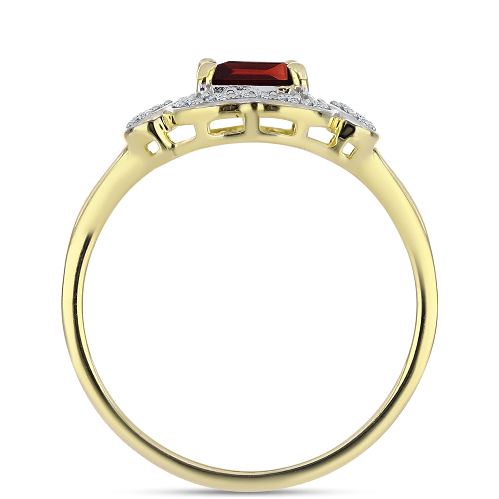 Pozlacený Stříbrný Prsten s Bartonským Granátem a Bílým Topazem 2 