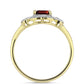 Pozlacený Stříbrný Prsten s Bartonským Granátem a Bílým Topazem