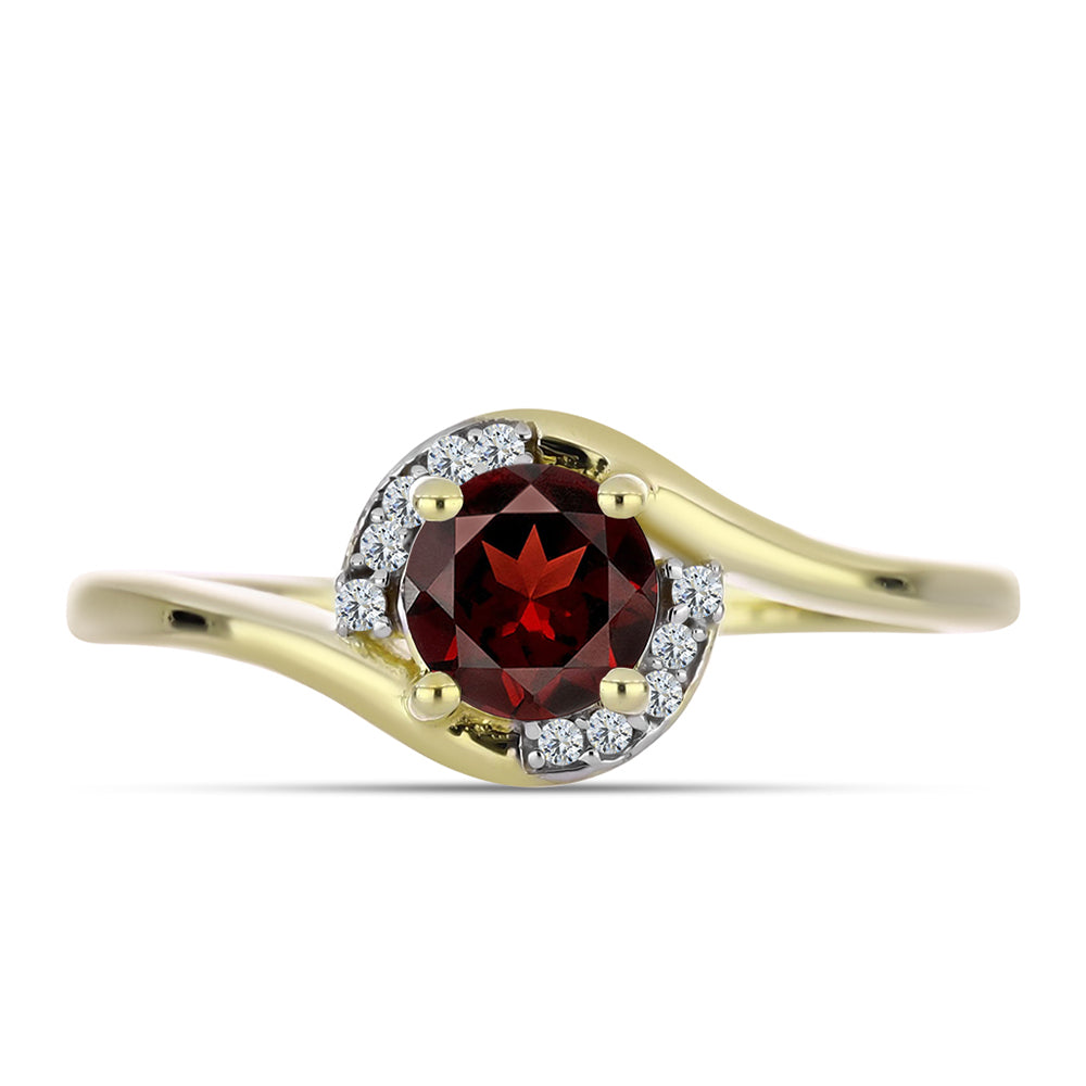 Pozlacený Stříbrný Prsten s Bartonským Granátem a Bílým Topazem 1 