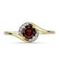 Pozlacený Stříbrný Prsten s Bartonským Granátem a Bílým Topazem