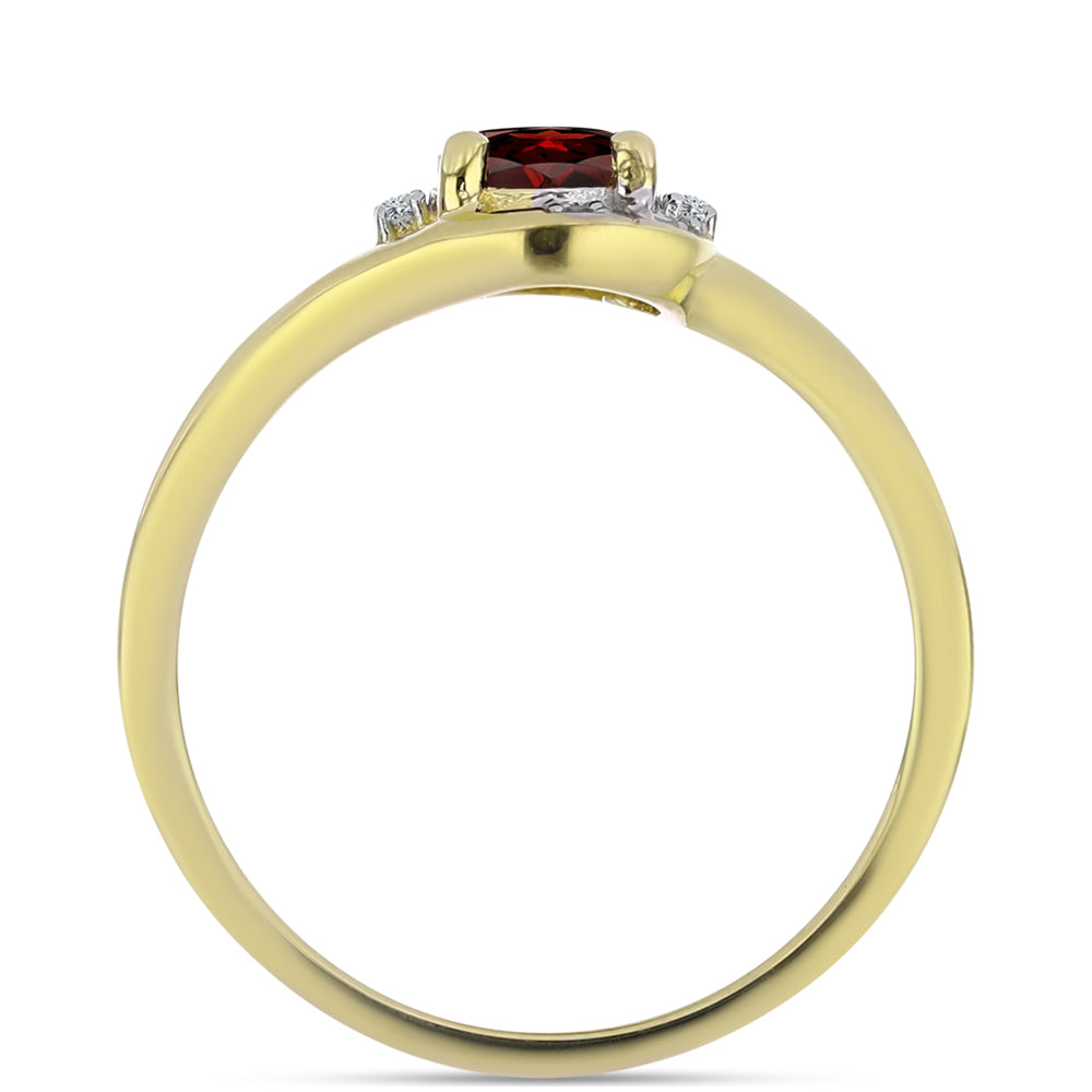 Pozlacený Stříbrný Prsten s Bartonským Granátem a Bílým Topazem 2 