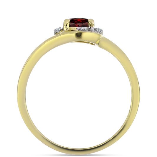 Pozlacený Stříbrný Prsten s Bartonským Granátem a Bílým Topazem