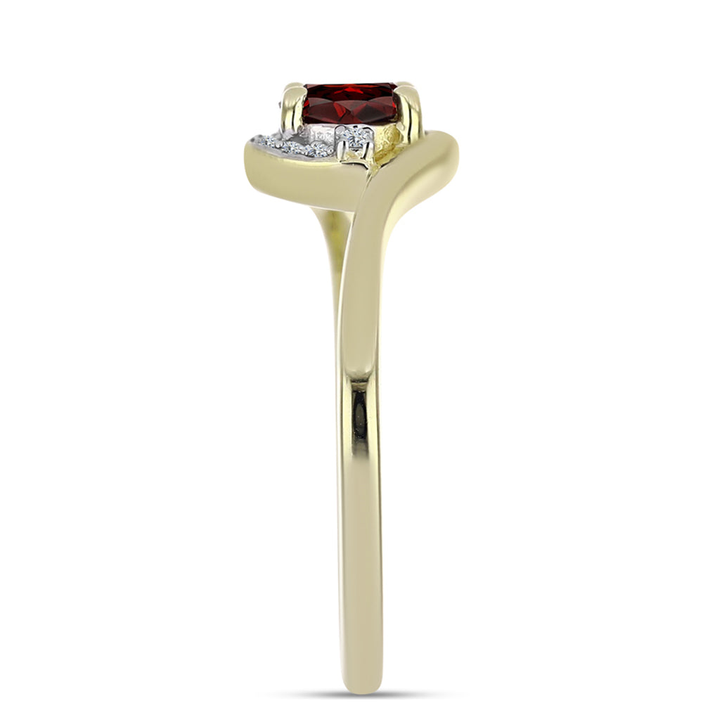Pozlacený Stříbrný Prsten s Bartonským Granátem a Bílým Topazem 4 