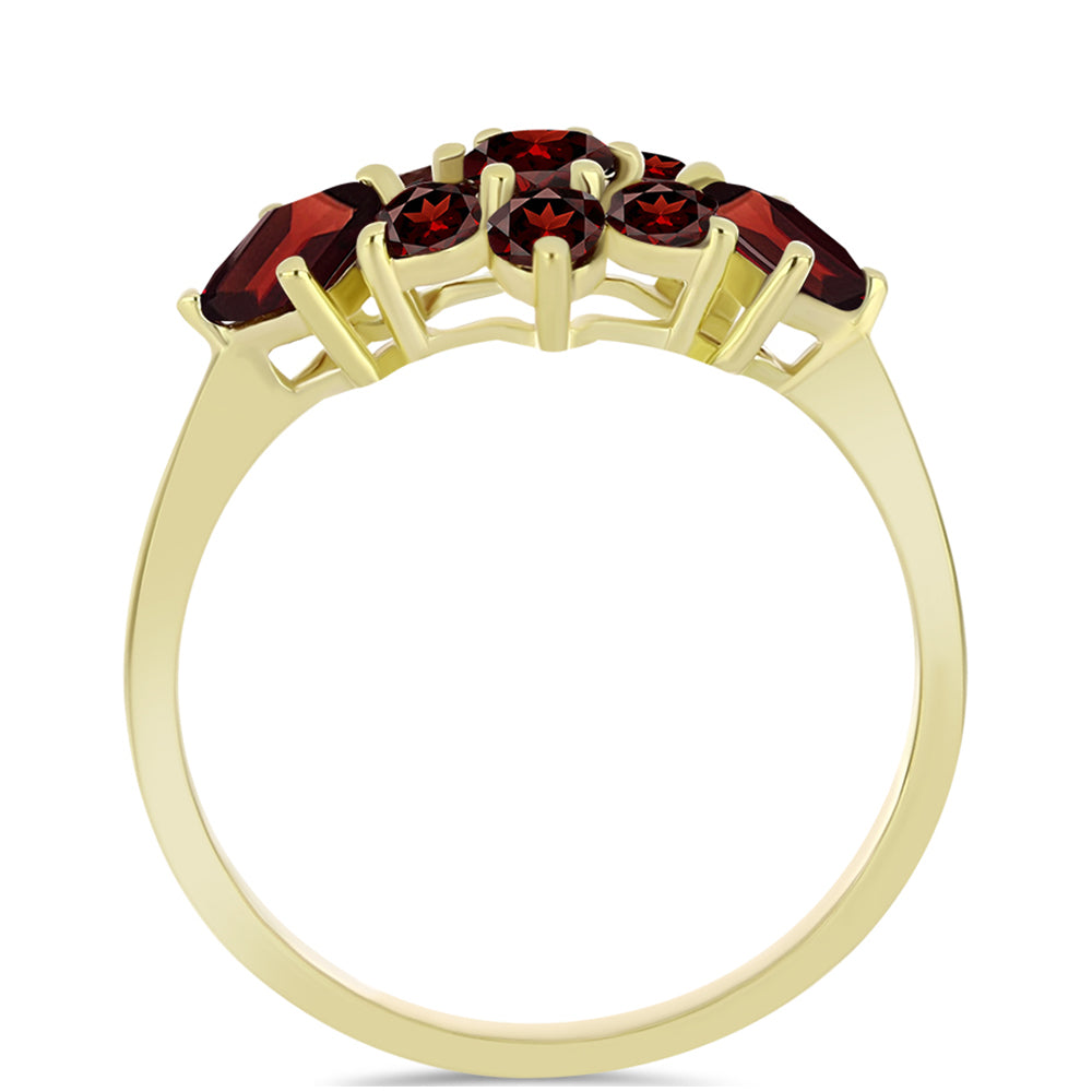 Pozlacený Stříbrný Prsten s Bartonským Granátem 2 