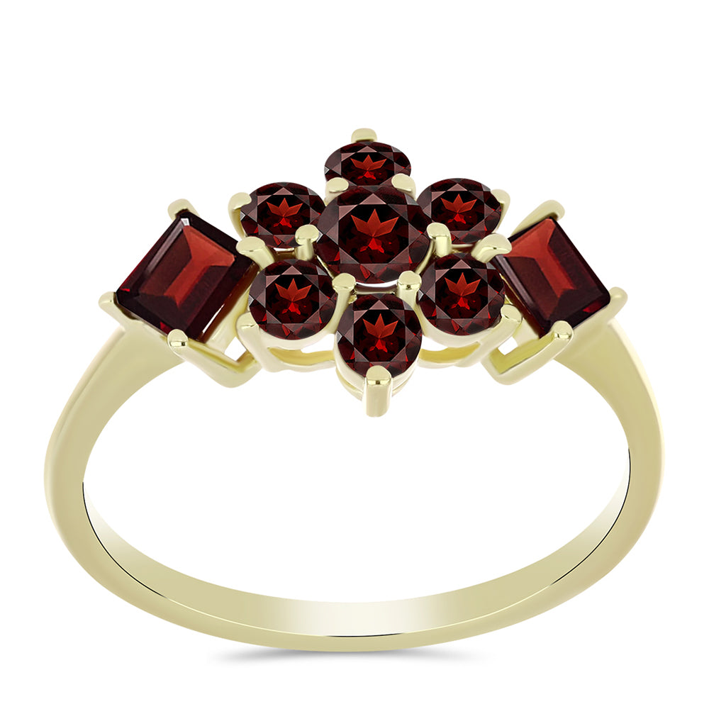 Pozlacený Stříbrný Prsten s Bartonským Granátem 3 