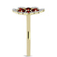 Pozlacený Stříbrný Prsten s Bartonským Granátem a Bílým Topazem