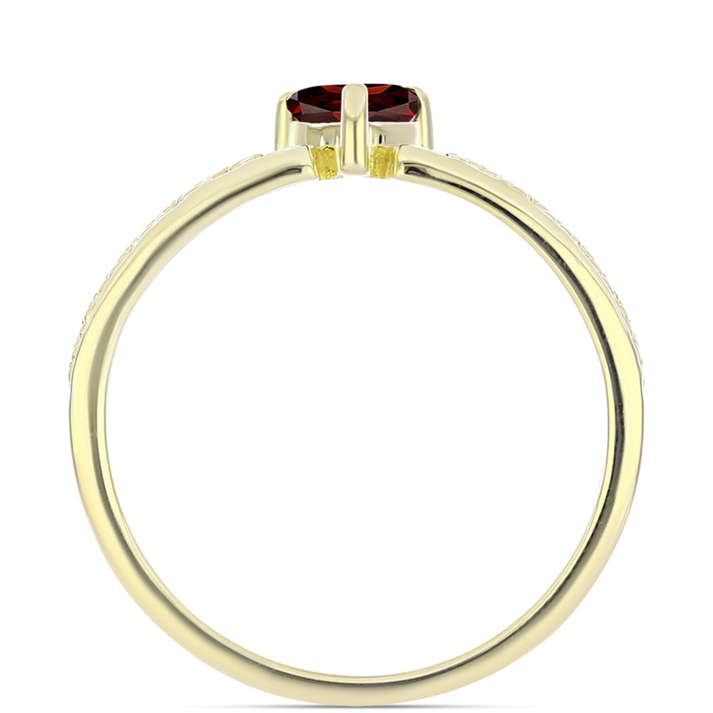 Pozlacený Stříbrný Prsten s Bartonským Granátem