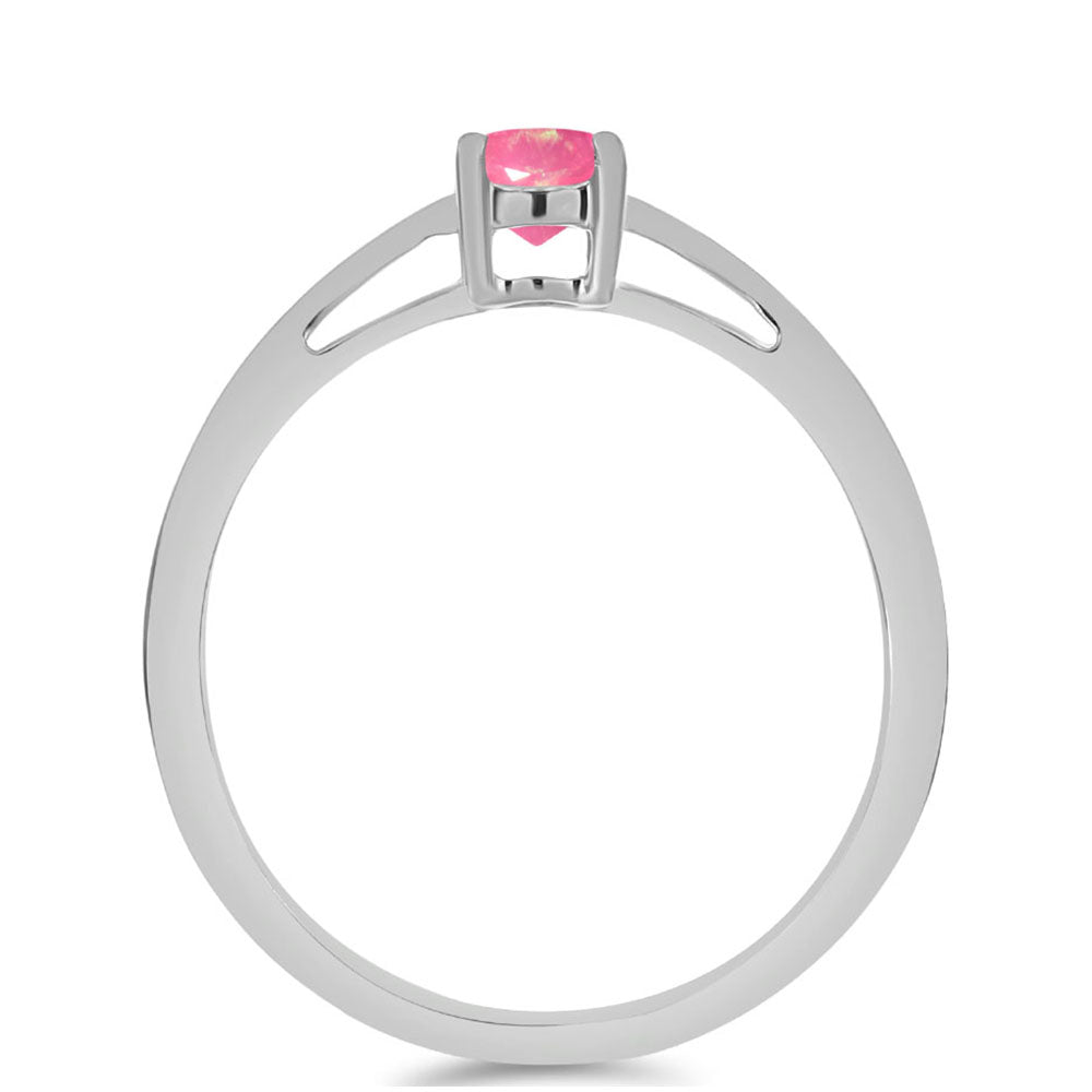 Stříbrný Prsten s Růžovým Opálem z Lega Dembi 2 