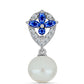 Stříbrný Přívěsek s Australským Modrým Safírem a Bílou Sladkovodní Perlou