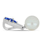 Stříbrný Přívěsek s Australským Modrým Safírem a Bílou Sladkovodní Perlou