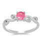Stříbrný Prsten s Růžovým Opálem z Lega Dembi a Bílým Topazem