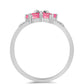 Stříbrný Prsten s Růžovým Opálem z Lega Dembi a Bílým Topazem