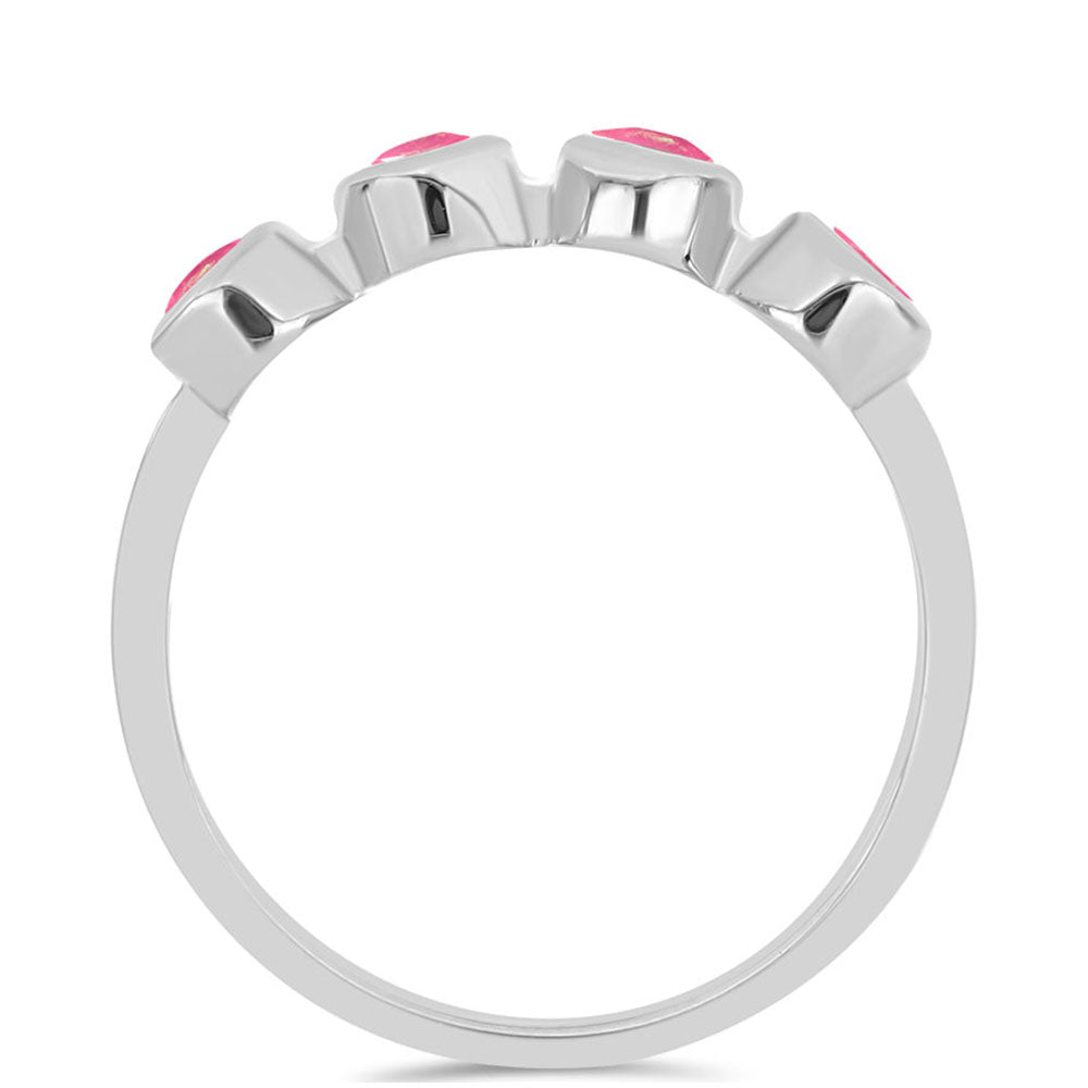 Stříbrný Prsten s Růžovým Opálem z Lega Dembi
