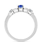 Stříbrný Prsten s Australským Modrým Safírem a Bílým Topazem
