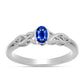 Stříbrný Prsten s Australským Modrým Safírem a Bílým Topazem