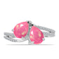 Stříbrný Prsten s Růžovým Opálem z Lega Dembi a Bílým Topazem