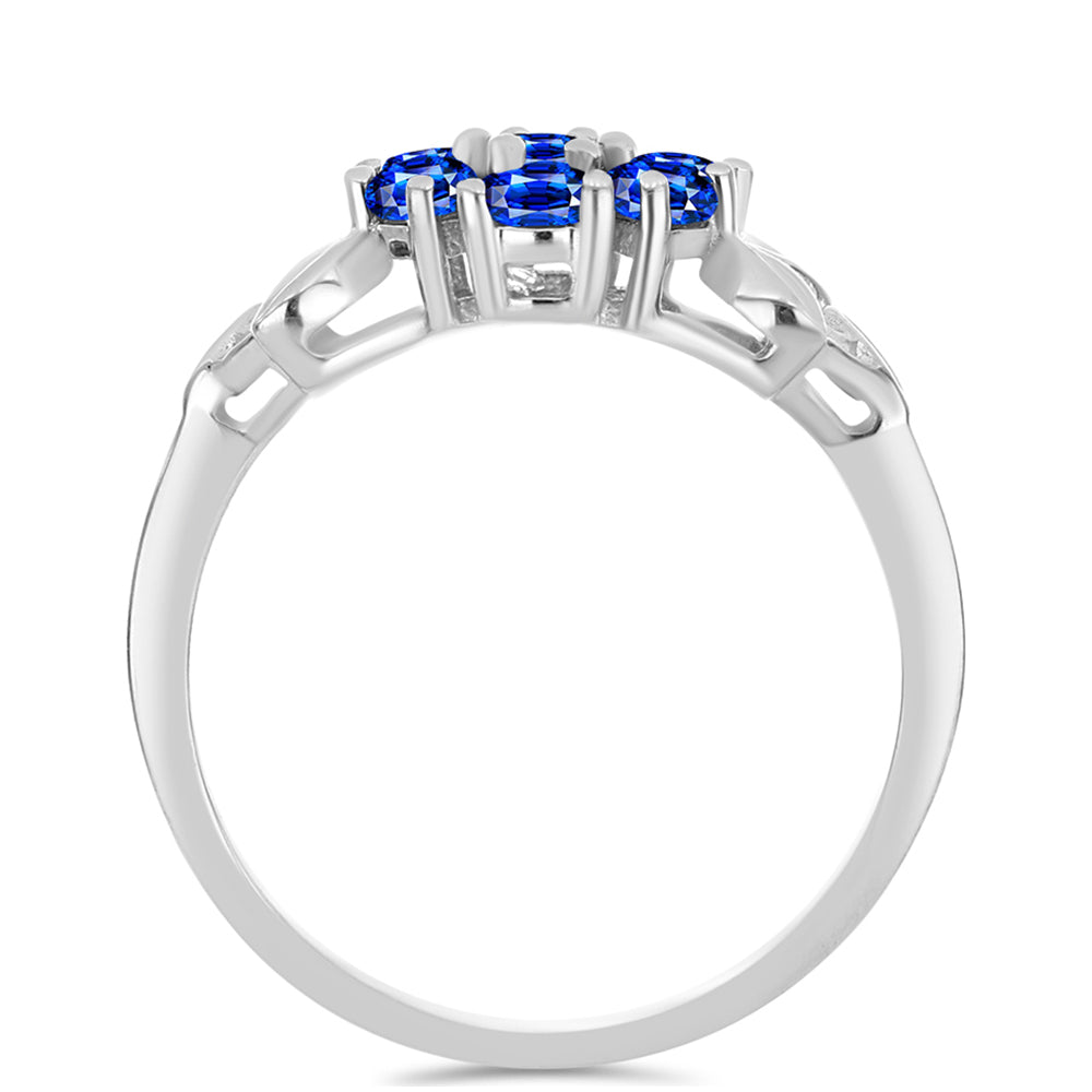 Stříbro 925/1000 - Prsten s Australským Modrým Safírem - Karátové číslo: 1.22. přibližná hmotnost: 2.4 gramů