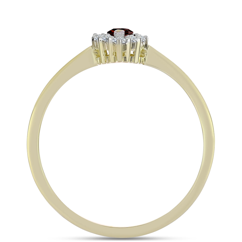 Pozlacený Stříbrný Prsten s Bartonským Granátem a Bílým Topazem 2 