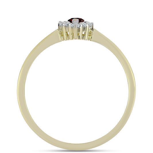 Pozlacený Stříbrný Prsten s Bartonským Granátem a Bílým Topazem