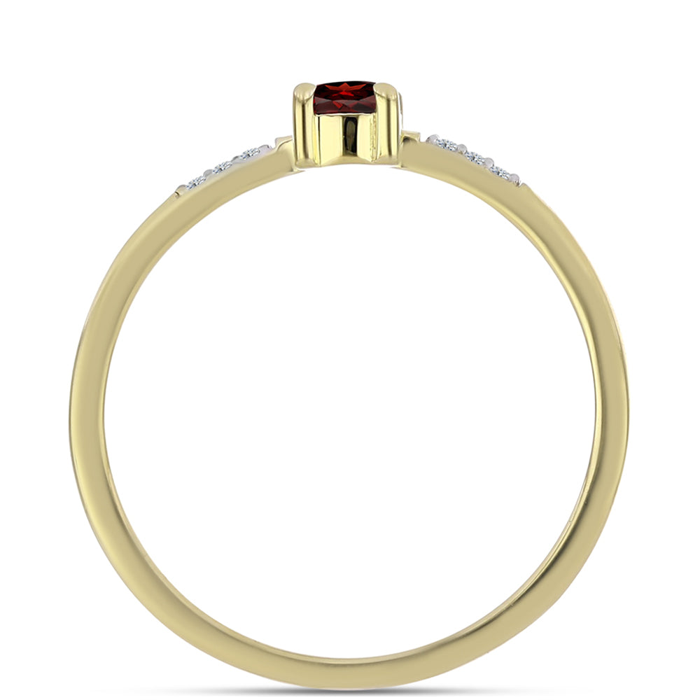 Pozlacený Stříbrný Prsten s Bartonským Granátem a Bílým Topazem 2 