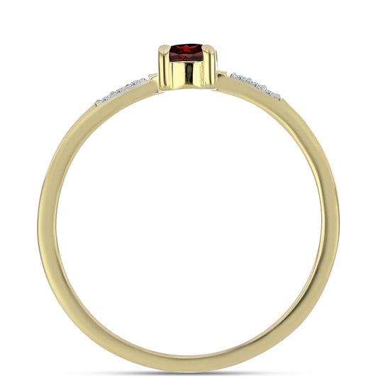 Pozlacený Stříbrný Prsten s Bartonským Granátem a Bílým Topazem