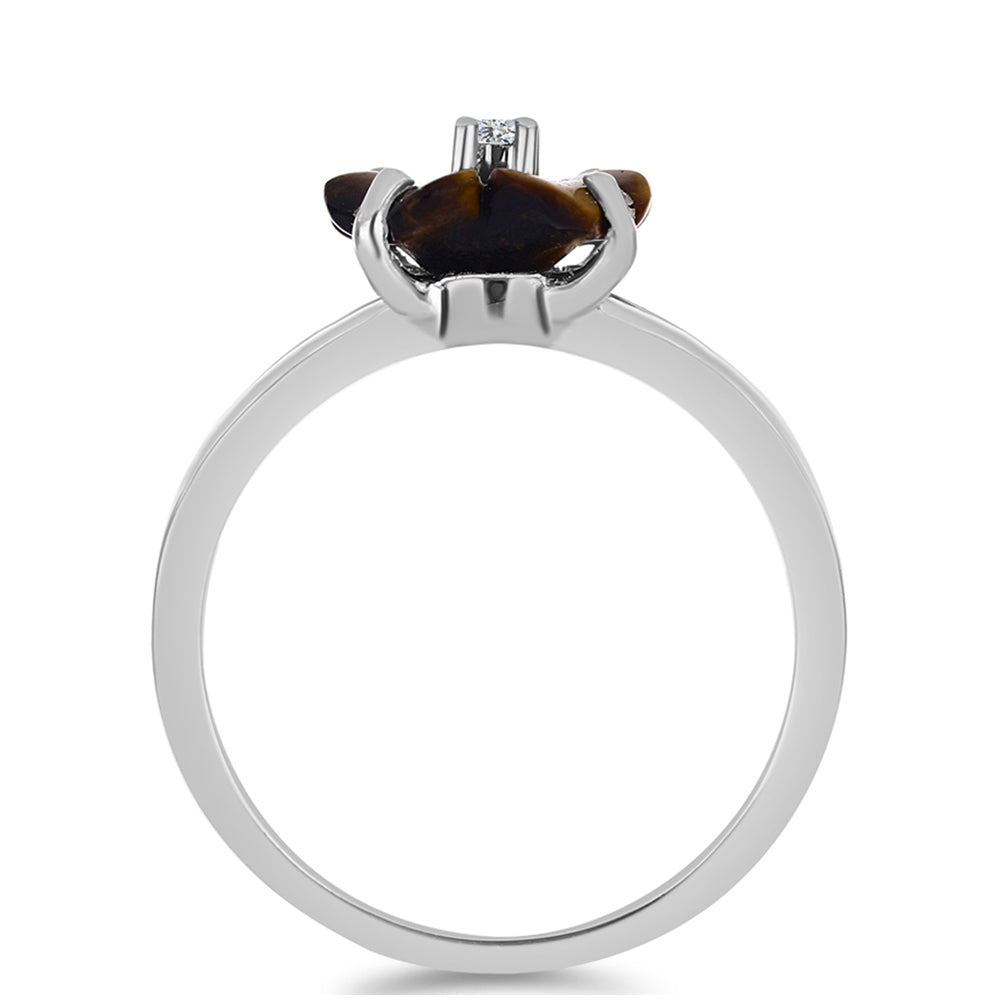 Stříbrný Prsten s Picasso Jaspisem a Bílým Topazem