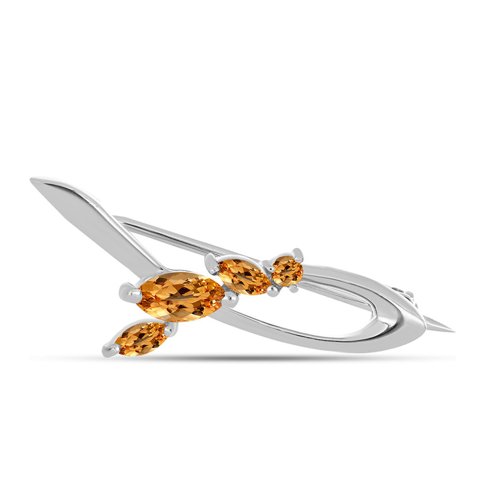 Stříbrný Brož s "Císařským žlutým" topazem