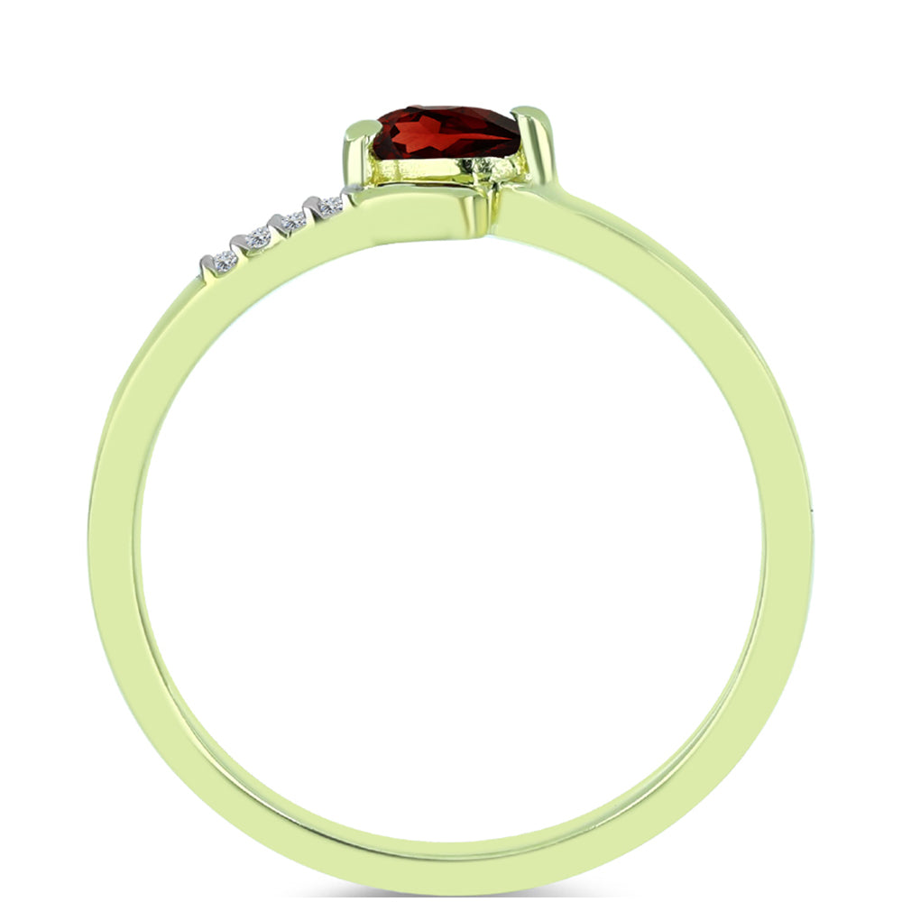 Pozlacený Stříbrný Prsten s Bartonským Granátem a Bílým Topazem 2 