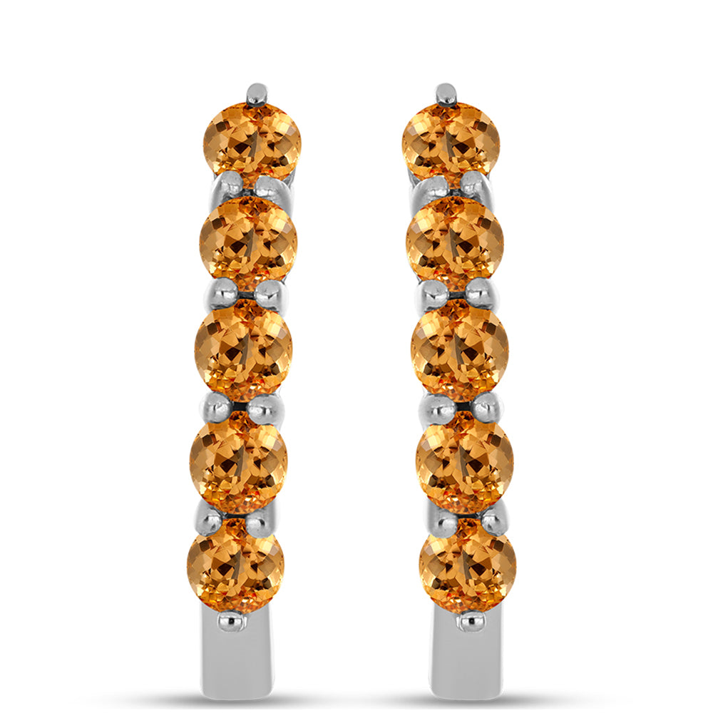 Stříbrné Náušnice s "Císařským žlutým" topazem 1 