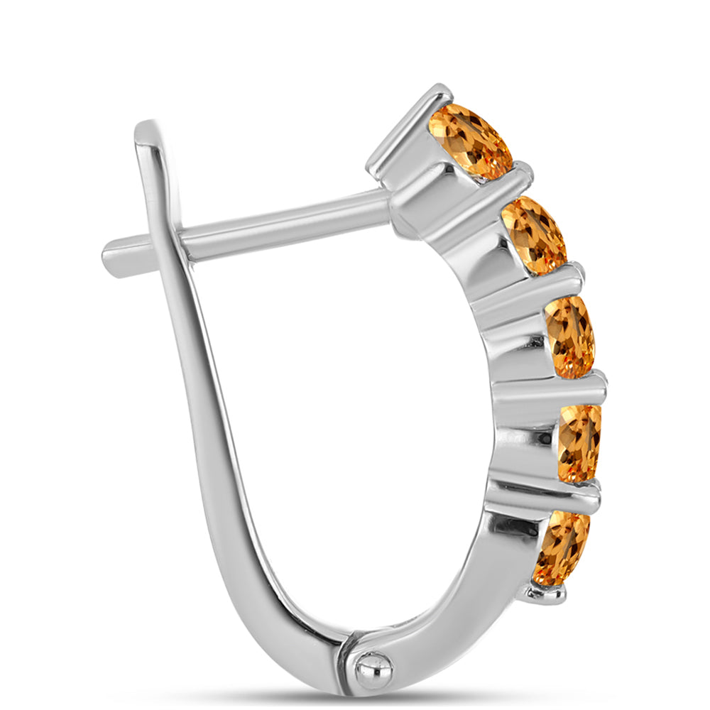 Stříbrné Náušnice s "Císařským žlutým" topazem 2 