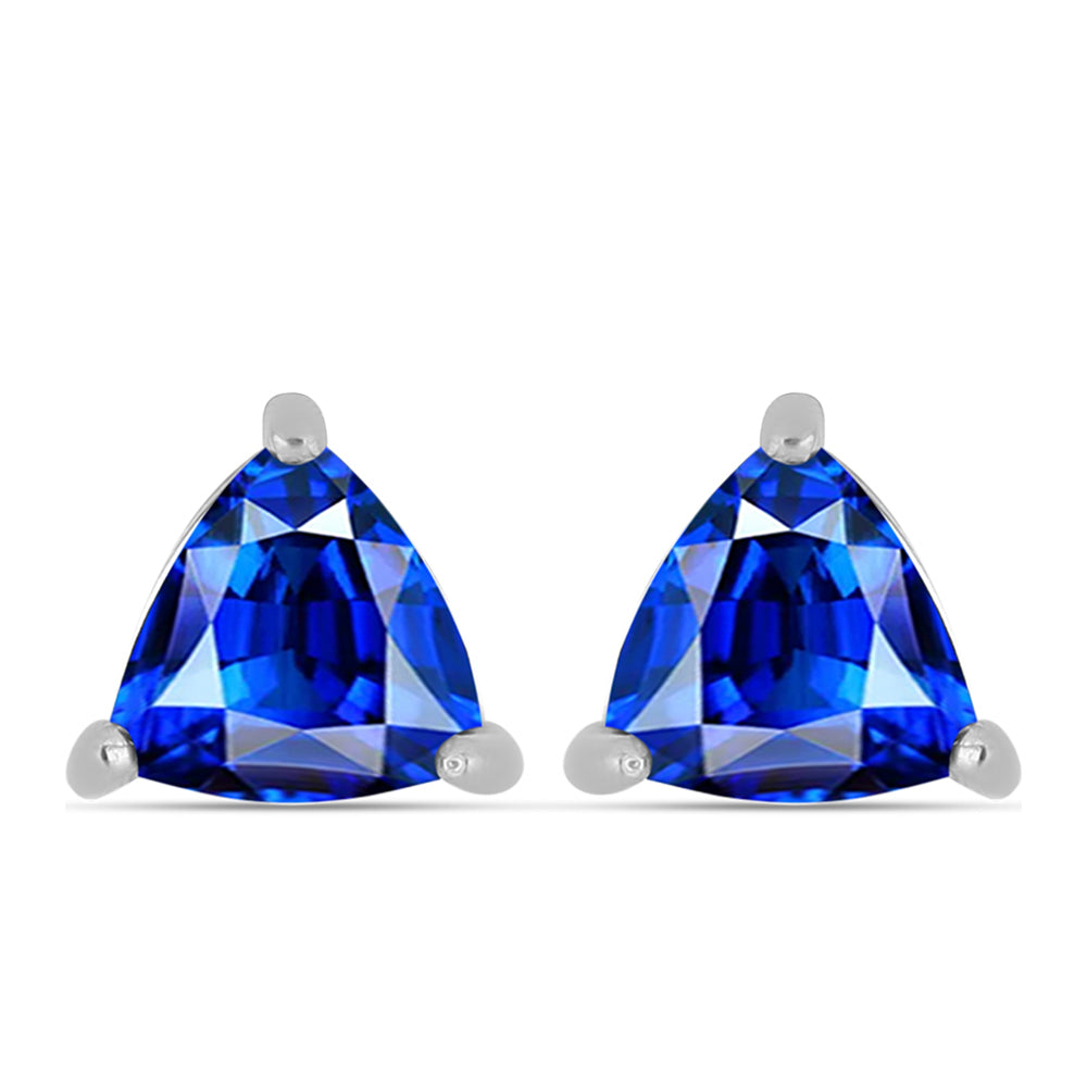 Stříbrné Náušnice s Australským Modrým Safírem 1 