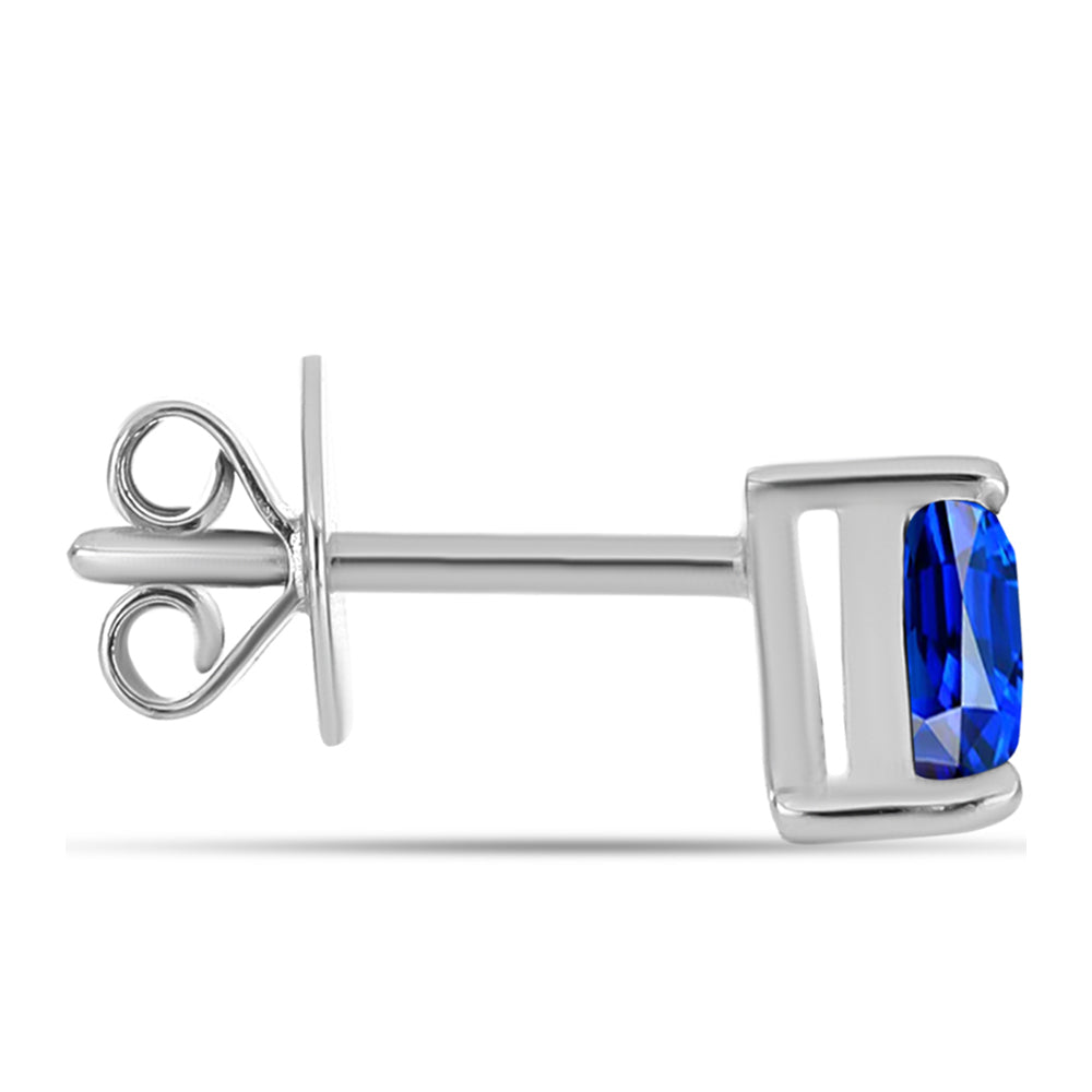 Stříbrné Náušnice s Australským Modrým Safírem 2 