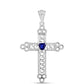 Kříž Stříbrný Přívěsek s Australským Modrým Safírem