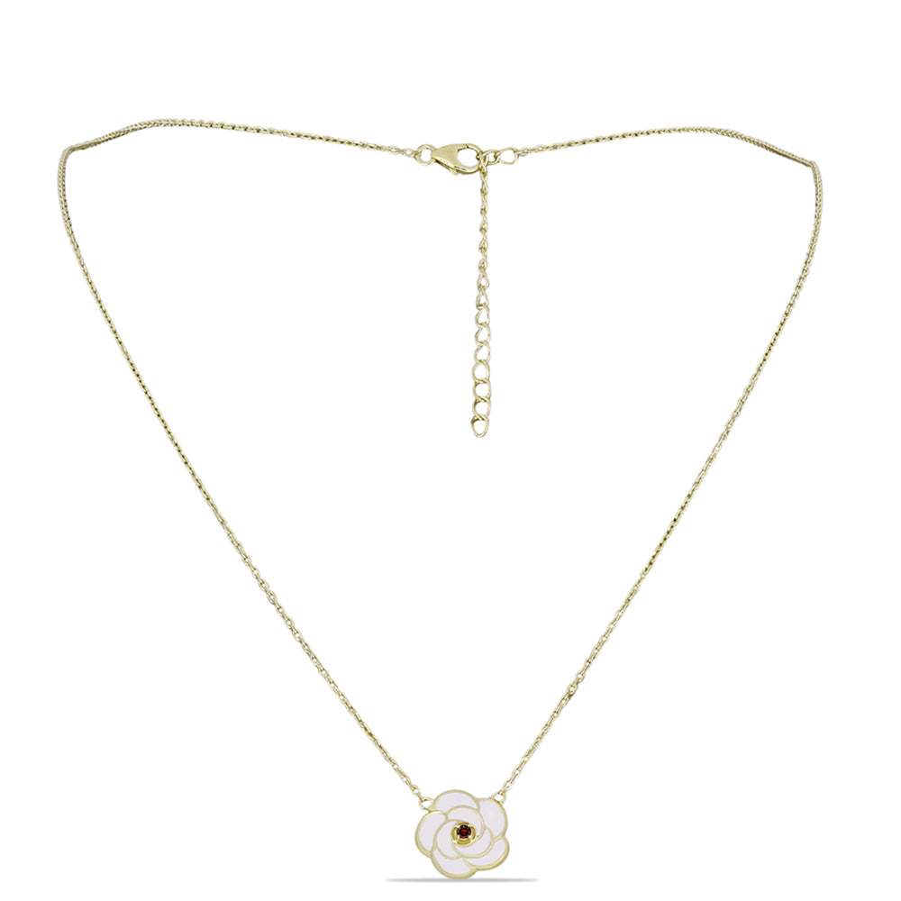 Pozlacený Stříbrný Náhrdelník s Bartonským Granátem 1 