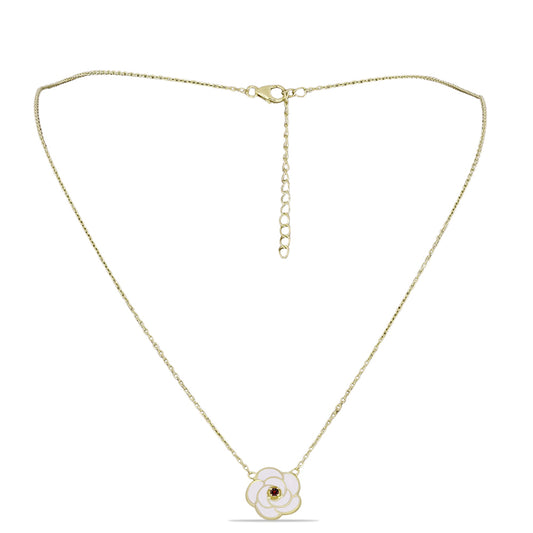 Pozlacený Stříbrný Náhrdelník s Bartonským Granátem