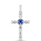 Kříž Stříbrný Přívěsek s Australským Modrým Safírem