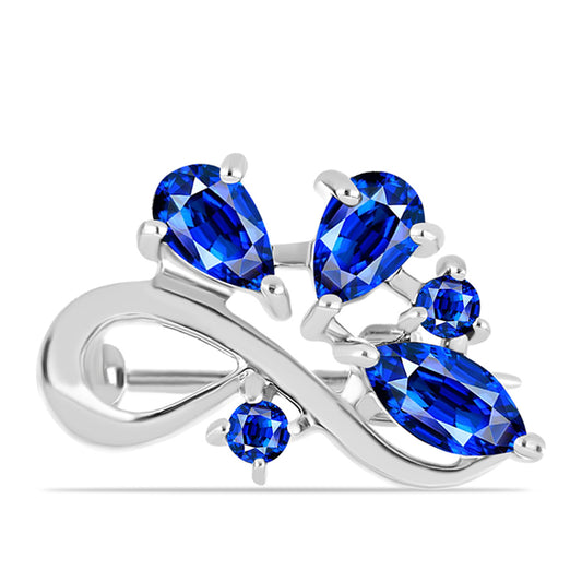 Stříbrný Brož s Australským Modrým Safírem