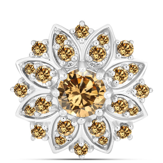 Stříbro 925/1000 - Přívěsek se Šampaňským Moissanitem - Karátové číslo: 0.78. přibližná hmotnost: 1.84 gramů