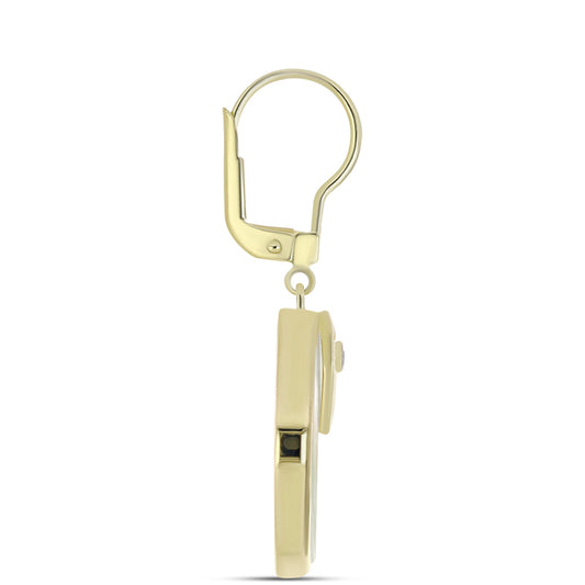 Pozlacené Stříbro 925/1000 - Náušnice s Lasturou a Bílým Topazem - Karátové číslo: 14.67. přibližná hmotnost: 8.9 gramů