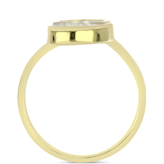 Pozlacené Stříbro 925/1000 - Prsten s Lasturou - Karátové číslo: 2.99. přibližná hmotnost: 4.33 gramů