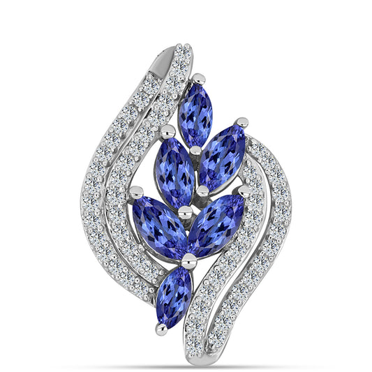 Stříbro 925/1000 - Přívěsek s AAA Tanzanitem - Karátové číslo: 1.83. přibližná hmotnost: 2.21 gramů