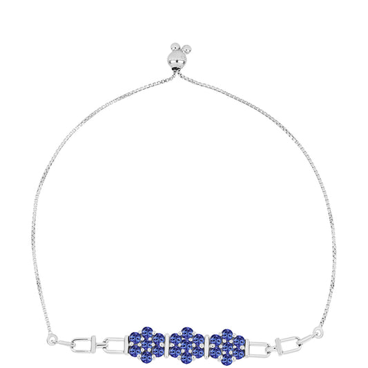 Stříbro 925/1000 - Náramek s AAA Tanzanitem - Karátové číslo: 2.38. přibližná hmotnost: 7.39 gramů