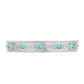 Stříbro 925/1000 - Náramek s Paraiba Křemenem a Bílým Zirkonem - Karátové číslo: 2.01. přibližná hmotnost: 19.33 gramů