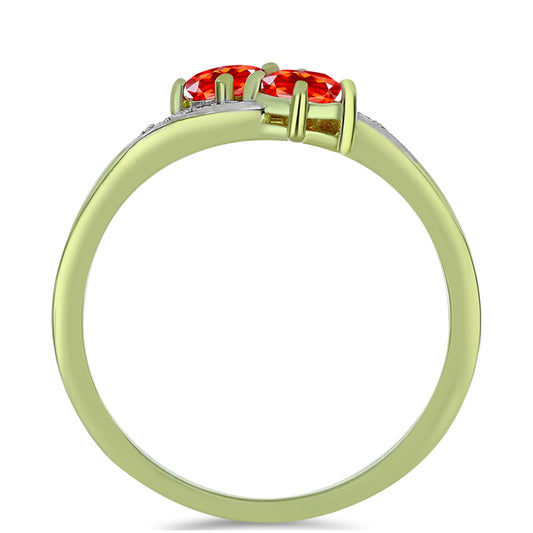 Pozlacené Stříbro 925/1000 - Prsten s Etiopským Červeným Opálem z Lega Dembi a Bílým Topazem - Karátové číslo: 0.37. přibližná hmotnost: 1.96 gramů