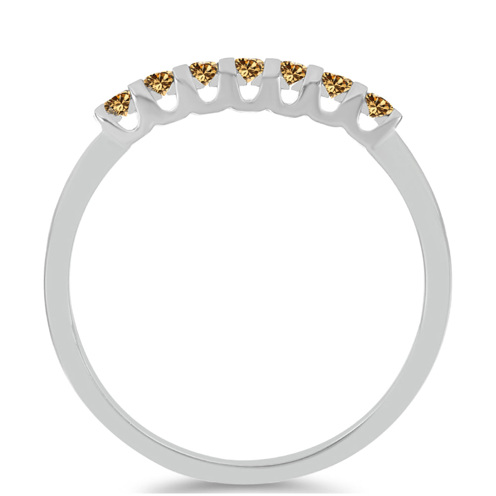 Stříbro 925/1000 - Prsten se Šampaňským Moissanitem - Karátové číslo: 0.23. přibližná hmotnost: 1.69 gramů