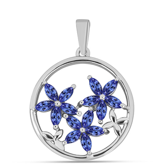 Stříbro 925/1000 - Přívěsek s AAA Tanzanitem - Karátové číslo: 1.25. přibližná hmotnost: 3.33 gramů